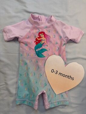 Disney - Little Mermaid Pink and Blue Rashguard Swimwear